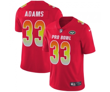 Nike New York Jets #33 Jamal Adams Red Men's Stitched NFL Limited AFC 2019 Pro Bowl Jersey