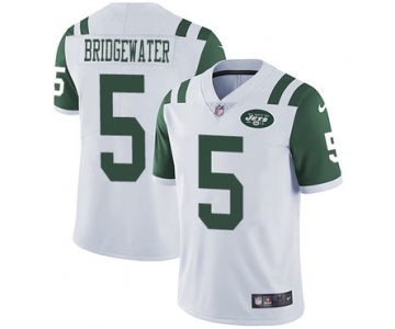 Nike New York Jets #5 Teddy Bridgewater White Men's Stitched NFL Vapor Untouchable Limited Jersey