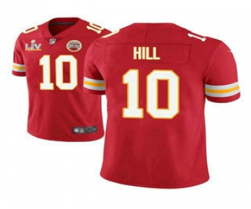 Men's Kansas City Chiefs #10 Tyreek Hill Red 2021 Super Bowl LV Vapor Untouchable Stitched Nike Limited NFL Jersey