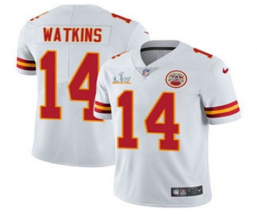 Men's Kansas City Chiefs #14 Sammy Watkins White 2021 Super Bowl LV Limited Stitched NFL Jersey