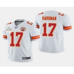 Men's Kansas City Chiefs #17 Mecole Hardman White 2021 Super Bowl LV Stitched NFL Jersey