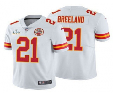 Men's Kansas City Chiefs #21 Bashaud Breeland White 2021 Super Bowl LV Limited Stitched NFL Jersey