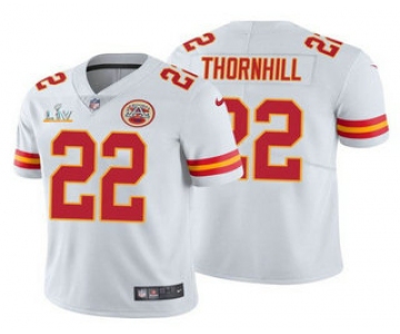 Men's Kansas City Chiefs #22 Juan Thornhill White 2021 Super Bowl LV Limited Stitched NFL Jersey