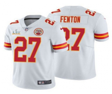 Men's Kansas City Chiefs #27 Rashad Fenton White 2021 Super Bowl LV Limited Stitched NFL Jersey