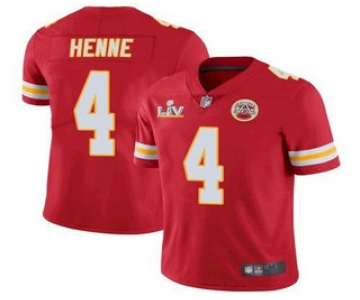 Men's Kansas City Chiefs #4 Chad Henne Red 2021 Super Bowl LV Limited Stitched NFL Jersey