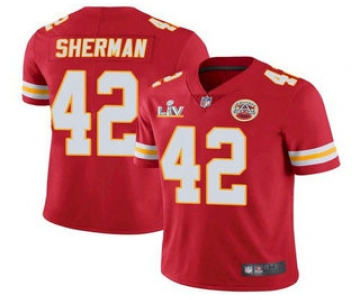 Men's Kansas City Chiefs #42 Anthony Sherman Red 2021 Super Bowl LV Limited Stitched NFL Jersey