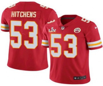 Men's Kansas City Chiefs #53 Anthony Hitchens Red 2021 Super Bowl LV Limited Stitched NFL Jersey