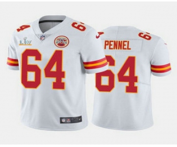 Men's Kansas City Chiefs #64 Mike Pennel White 2021 Super Bowl LV Limited Stitched NFL Jersey