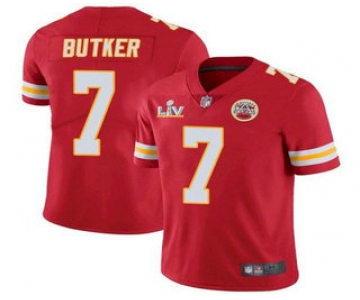 Men's Kansas City Chiefs #7 Harrison Butker Red 2021 Super Bowl LV Limited Stitched NFL Jersey