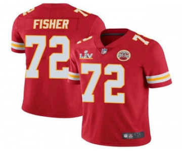 Men's Kansas City Chiefs #72 Eric Fisher Red 2021 Super Bowl LV Limited Stitched NFL Jersey