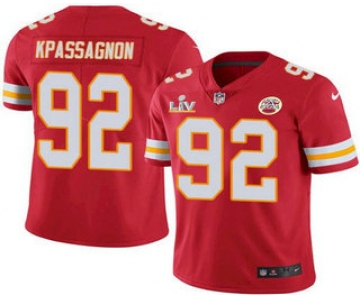 Men's Kansas City Chiefs #92 Tanoh Kpassagnon Red 2021 Super Bowl LV Limited Stitched NFL Jersey