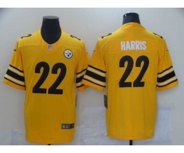 Men Pittsburgh Steelers 22 Harris Yellow Nike Vapor Untouchable Limited 2021 NFL Jersey