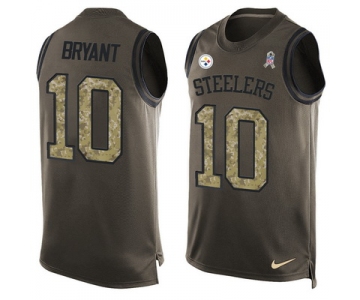 Men's Pittsburgh Steelers #10 Martavis Bryant Green Salute to Service Hot Pressing Player Name & Number Nike NFL Tank Top Jersey