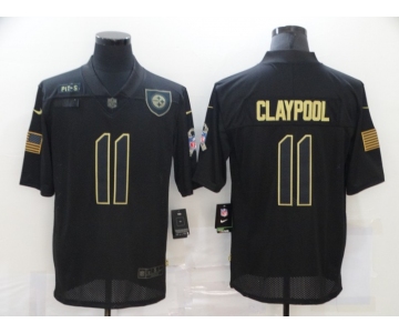 Men's Pittsburgh Steelers #11 Chase Claypool Black 2020 Salute To Service Stitched NFL Nike Limited Jersey