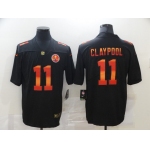 Men's Pittsburgh Steelers #11 Chase Claypool Black Red Orange Stripe Vapor Limited Nike NFL Jersey