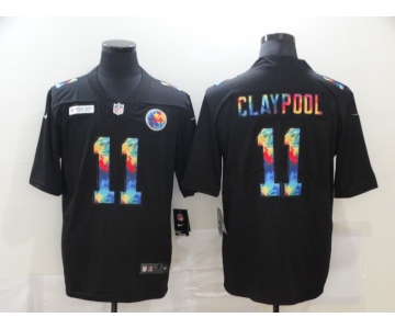 Men's Pittsburgh Steelers #11 Chase Claypool Multi-Color Black 2020 NFL Crucial Catch Vapor Untouchable Nike Limited Jersey