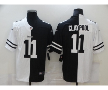 Men's Pittsburgh Steelers #11 Chase Claypool White Black Peaceful Coexisting 2020 Vapor Untouchable Stitched NFL Nike Limited Jersey