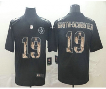 Men's Pittsburgh Steelers #19 JuJu Smith-Schuster 2019 Black Statue Of Liberty Stitched NFL Nike Limited Jersey