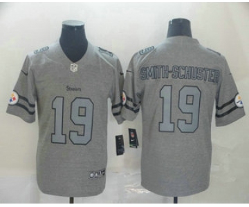 Men's Pittsburgh Steelers #19 JuJu Smith-Schuster 2019 Gray Gridiron Vapor Untouchable Stitched NFL Nike Limited Jersey