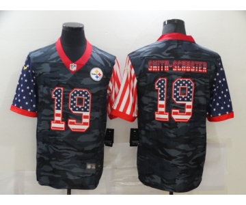 Men's Pittsburgh Steelers #19 JuJu Smith-Schuster USA Camo 2020 Salute To Service Stitched NFL Nike Limited Jersey