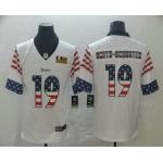 Men's Pittsburgh Steelers #19 JuJu Smith-Schuster White Independence Day Stars Stripes Jersey