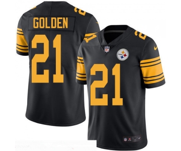 Men's Pittsburgh Steelers #21 Robert Golden Black 2016 Color Rush Stitched NFL Nike Limited Jersey