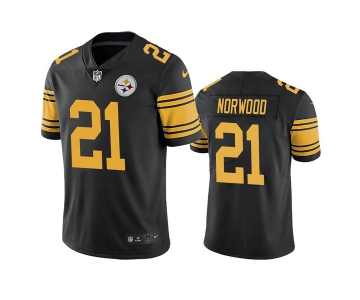 Men's Pittsburgh Steelers #21 Tre Norwood Black Color Rush Limited Stitched Jersey