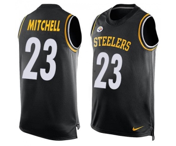 Men's Pittsburgh Steelers #23 Mike Mitchell Black Hot Pressing Player Name & Number Nike NFL Tank Top Jersey