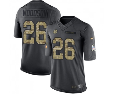 Men's Pittsburgh Steelers #26 Rod Woodson Black Anthracite 2016 Salute To Service Stitched NFL Nike Limited Jersey