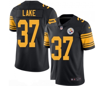 Men's Pittsburgh Steelers #37 Carnell Lake Retired Black 2016 Color Rush Stitched NFL Nike Limited Jersey