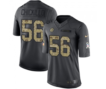 Men's Pittsburgh Steelers #56 Anthony Chickillo Black Nike NFL 2016 Salute to Service Limited Jersey