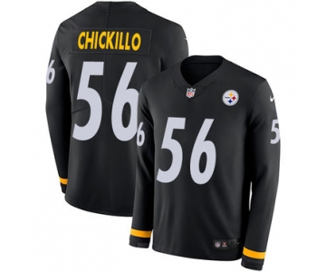 Men's Pittsburgh Steelers #56 Anthony Chickillo Black Nike NFL Therma Long Sleeve Limited Jersey