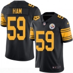 Men's Pittsburgh Steelers #59 Jack Ham Retired Black 2016 Color Rush Stitched NFL Nike Limited Jersey