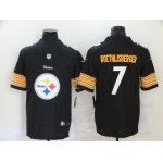 Men's Pittsburgh Steelers #7 Ben Roethlisberger Black 2020 Big Logo Vapor Untouchable Stitched NFL Nike Fashion Limited Jersey