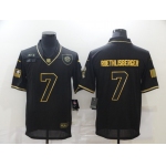 Men's Pittsburgh Steelers #7 Ben Roethlisberger Black Gold 2020 Salute To Service Stitched NFL Nike Limited Jersey