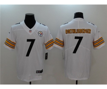 Men's Pittsburgh Steelers #7 Ben Roethlisberger White 2017 Vapor Untouchable Stitched NFL Nike Limited Jersey