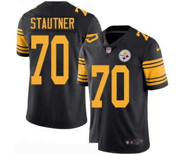 Men's Pittsburgh Steelers #70 Ernie Stautner Retired Black 2016 Color Rush Stitched NFL Nike Limited Jersey