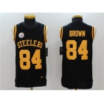 Men's Pittsburgh Steelers #84 Antonio Brown Black Color Rush 2017 Vest Stitched NFL Nike Tank Top Jersey