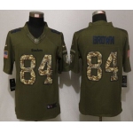 Men's Pittsburgh Steelers #84 Antonio Brown Green Salute To Service 2015 NFL Nike Limited Jersey