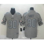 Men's Pittsburgh Steelers #90 T. J. Watt 2019 Gray Gridiron Vapor Untouchable Stitched NFL Nike Limited Jersey