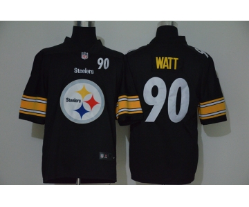 Men's Pittsburgh Steelers #90 T. J. Watt Black 2020 Big Logo Number Vapor Untouchable Stitched NFL Nike Fashion Limited Jersey