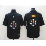 Men's Pittsburgh Steelers #90 T. J. Watt Black 2020 Shadow Logo Vapor Untouchable Stitched NFL Nike Limited Jersey