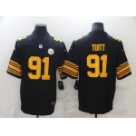 Men's Pittsburgh Steelers #91 Stephon Tuitt Black 2016 Color Rush Stitched NFL Nike Limited Jersey