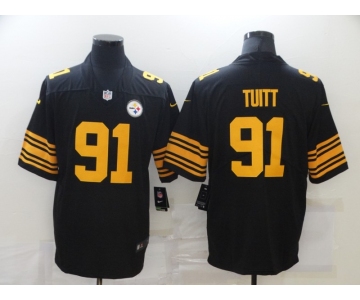 Men's Pittsburgh Steelers #91 Stephon Tuitt Black 2016 Color Rush Stitched NFL Nike Limited Jersey