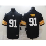 Men's Pittsburgh Steelers #91 Stephon Tuitt Black 2017 Vapor Untouchable Stitched NFL Nike Throwback Limited Jersey