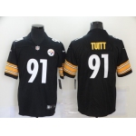 Men's Pittsburgh Steelers #91 Stephon Tuitt Black 2020 Vapor Untouchable Stitched NFL Nike Throwback Limited Jersey