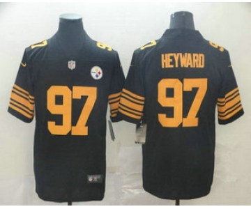 Men's Pittsburgh Steelers #97 Cameron Heyward Black 2016 Color Rush Stitched NFL Nike Limited Jersey