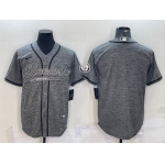Men's Pittsburgh Steelers Blank Grey Gridiron Cool Base Stitched Baseball Jersey