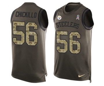 Men's Pittsburgh Steelers#56 Anthony Chickillo Green Nike NFL Salute to Service Tank Top Limited Jersey