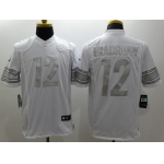 Nike Pittsburgh Steelers #12 Terry Bradshaw Platinum White Limited Jersey